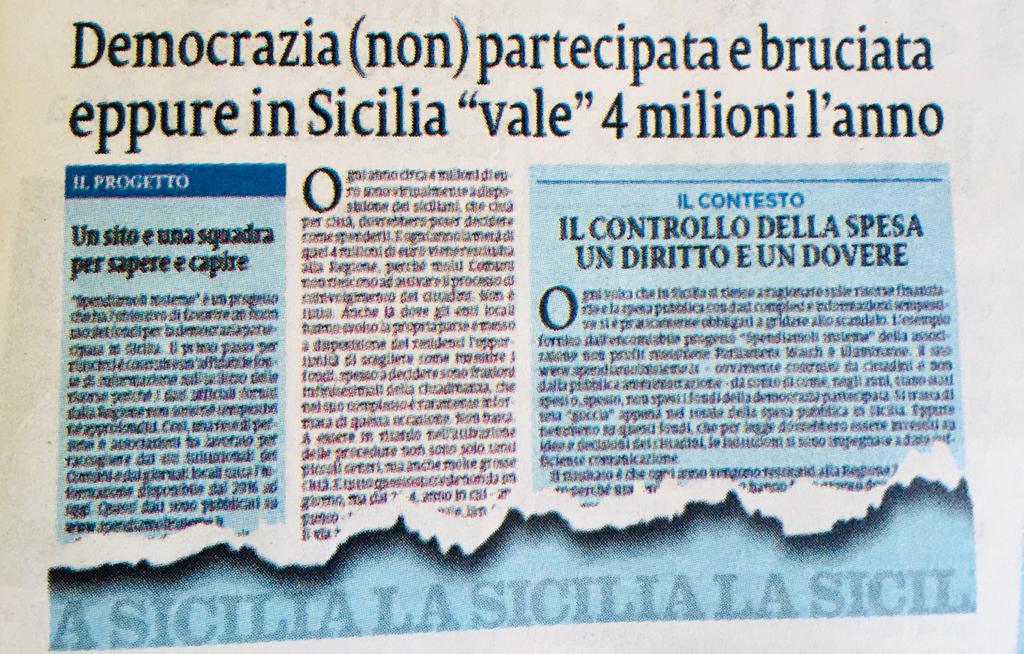 La campagna stampa de “La Sicilia” su “Spendiamoli Insieme”