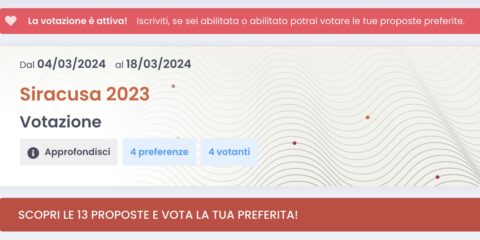 Siracusa, dal 4 al 18 marzo la votazione della democrazia partecipata 2023. 13 proposte ammesse al voto, 60.200 euro in totale a disposizione